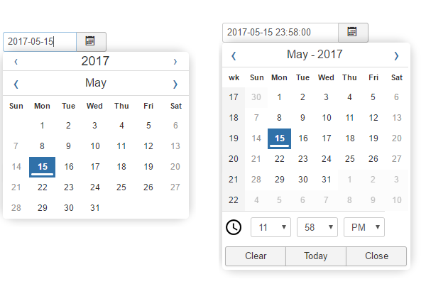 new datePicker for Joomla! 3.7