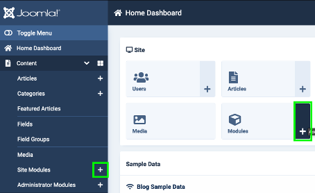 Figure 1: Dashboard Joomla! Backend