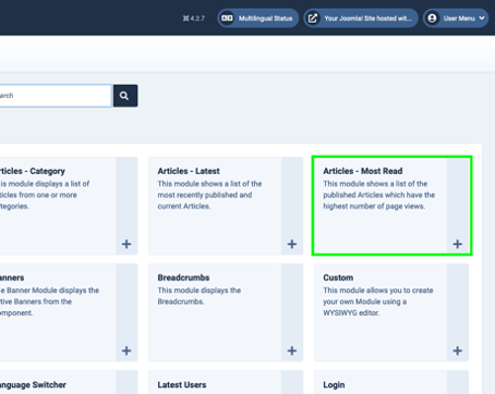 Figure 2: Select Articles - Most Read Module