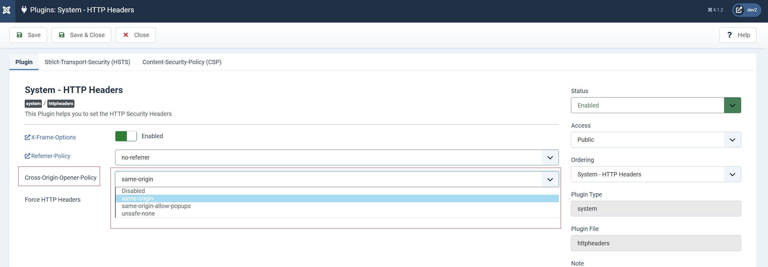 Joomla http headers 10