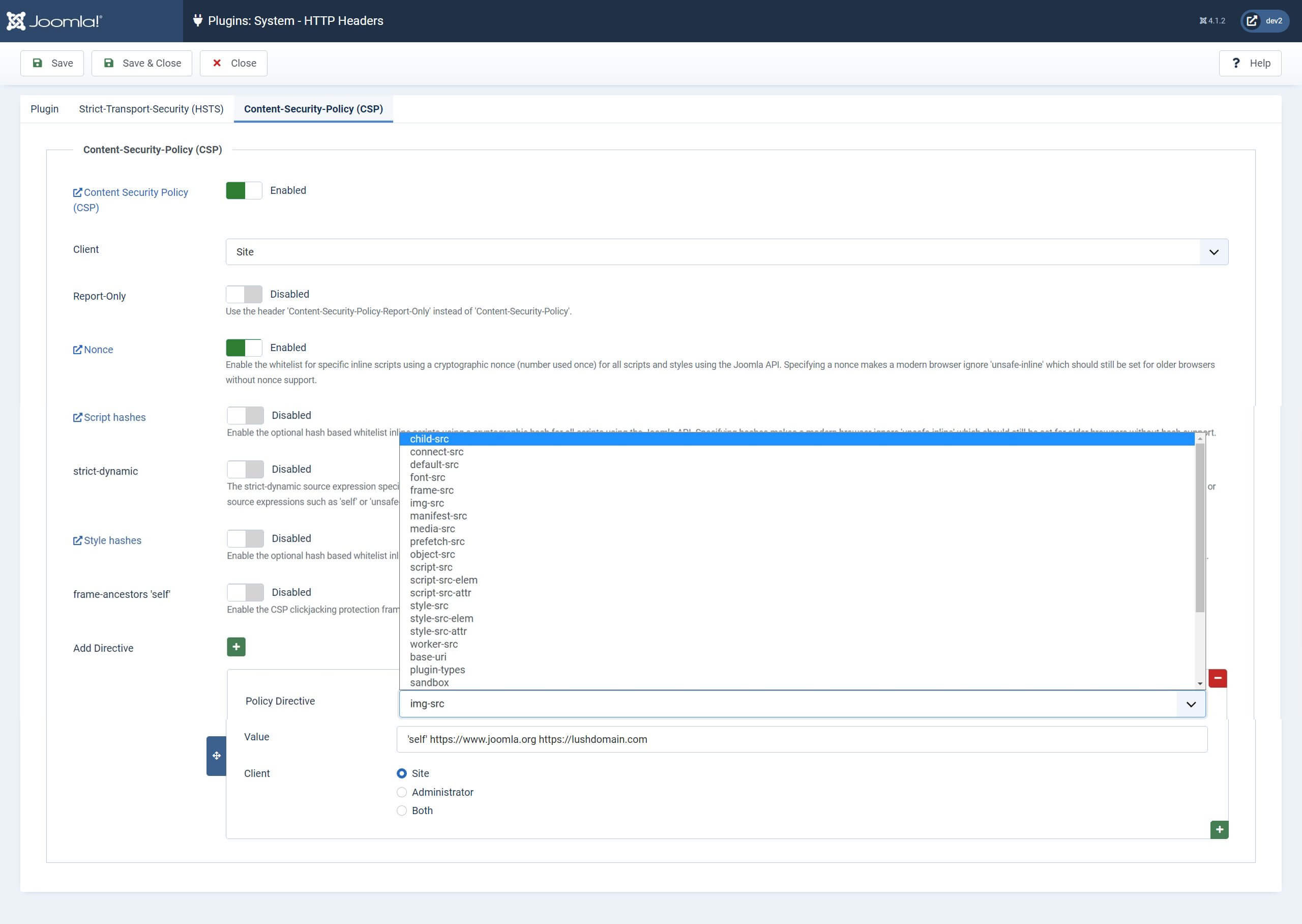 Joomla http headers 13