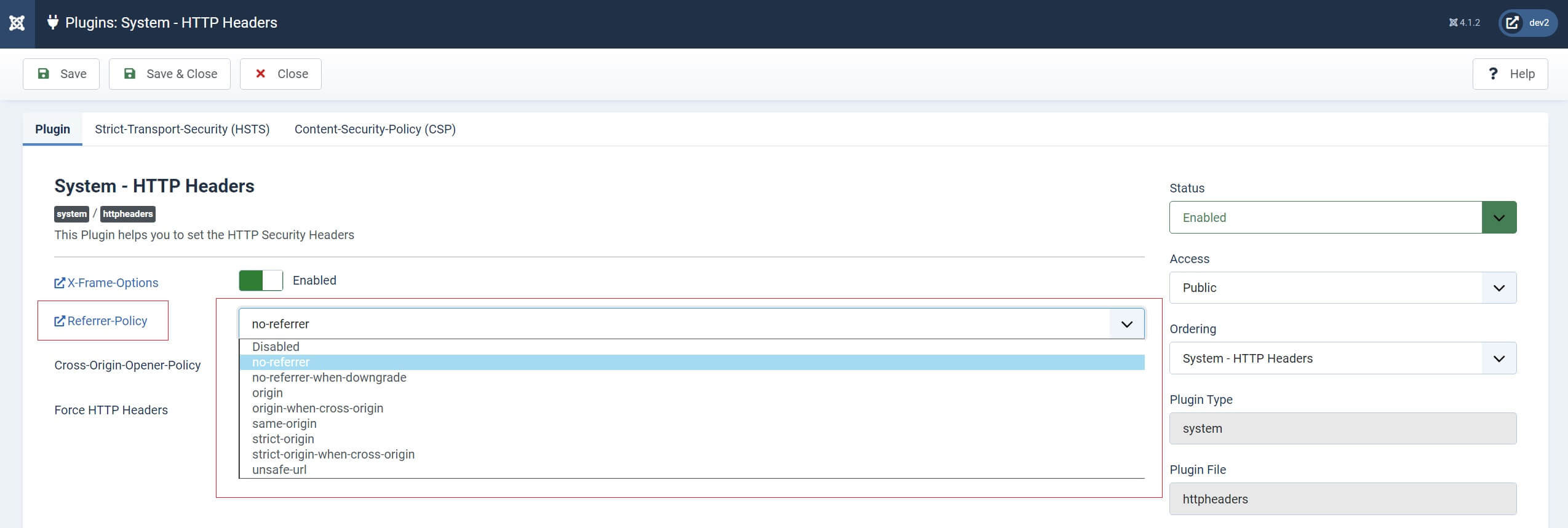 Joomla http headers 9