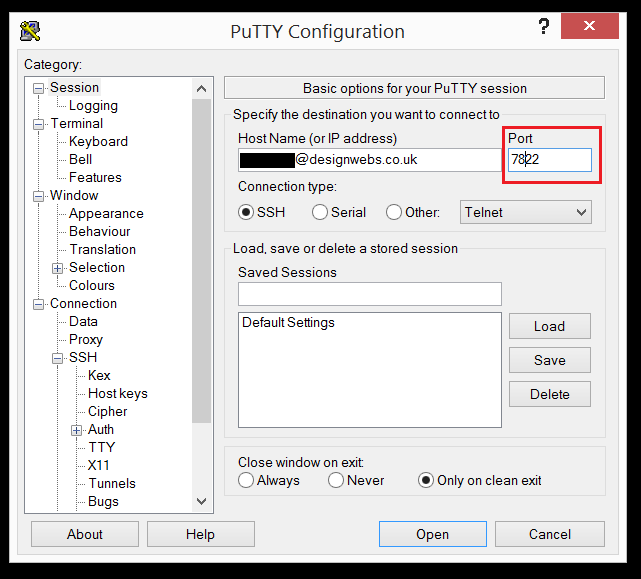 putty settings 2