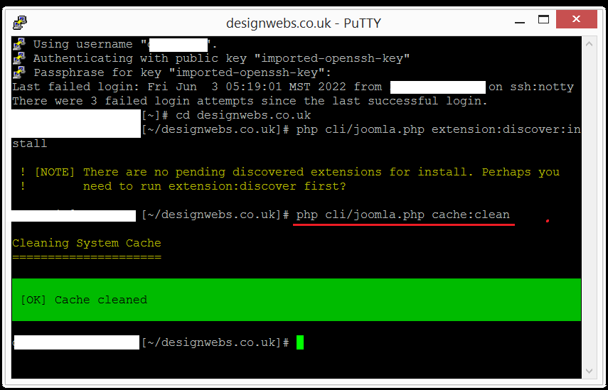 terminal cache clean