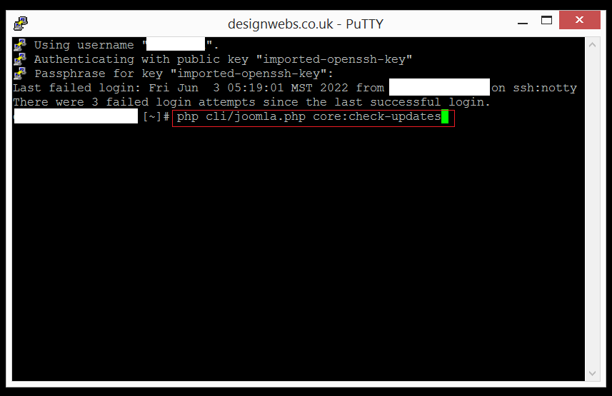 terminal check joomla version