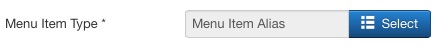 Select Menu Item Type
