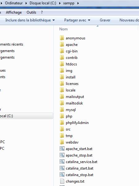 dossiers xampp