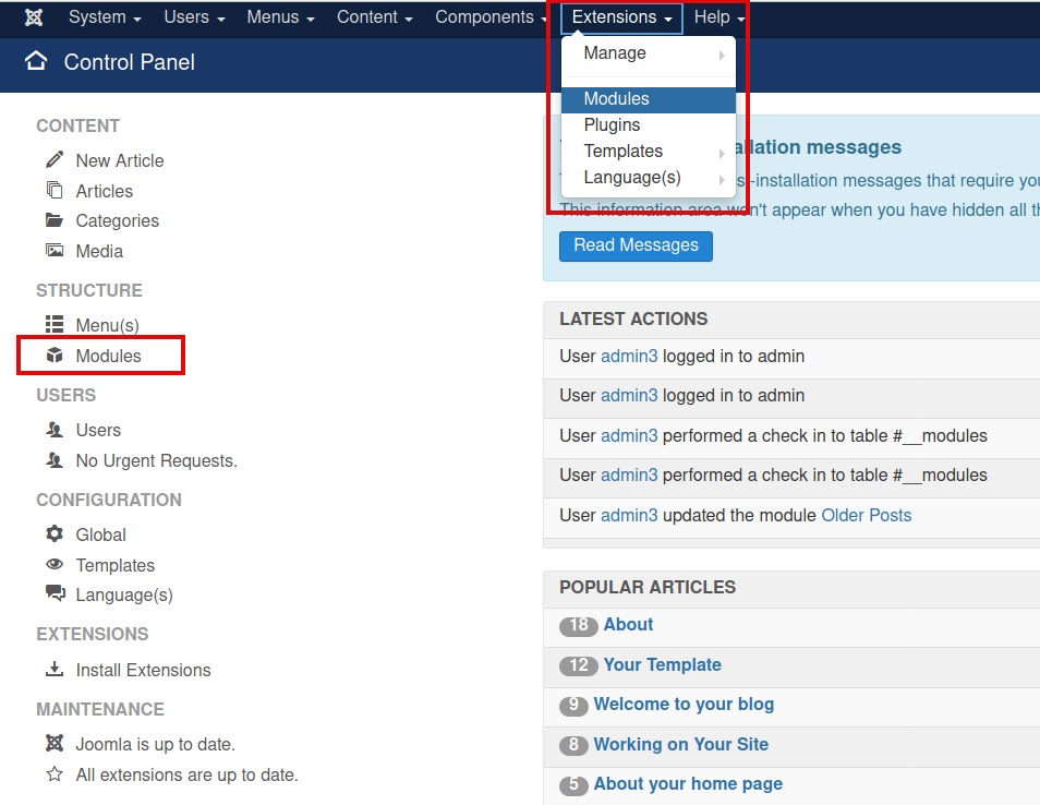 Where to find Joomla modules