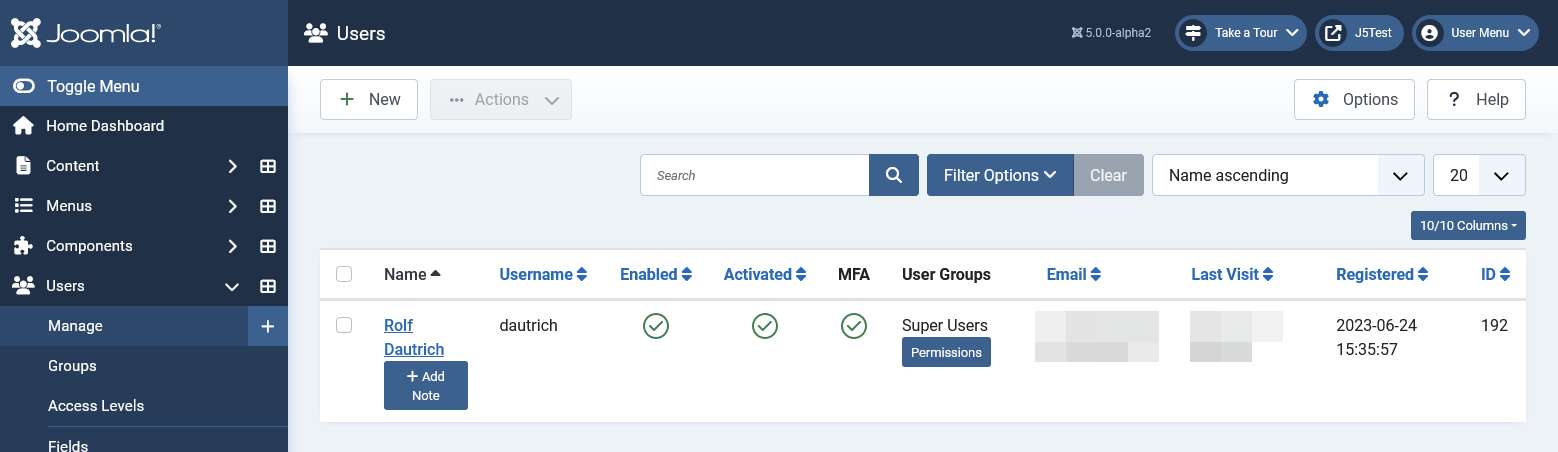 Joomla 5 Users