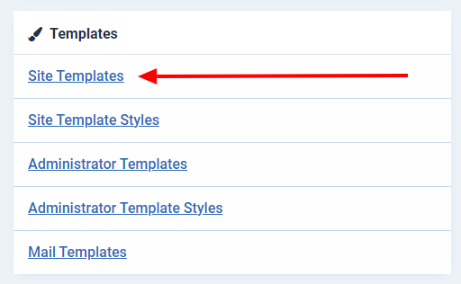 Site templates access