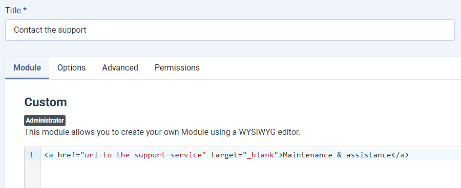 Joomla admin custom module