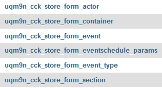 tables for Seblod in PhpMyAdmin