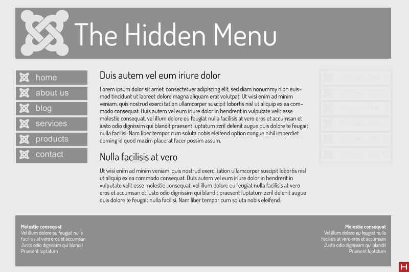 Using Hidden Menus