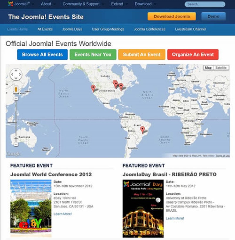 Joomla Events Website Launch