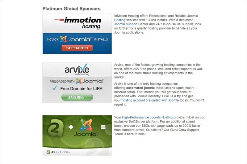 Meet The Joomla Global Sponsors