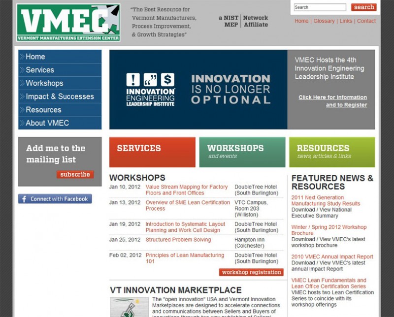 Website Case Study: Vermont Manufacturing Extension Center