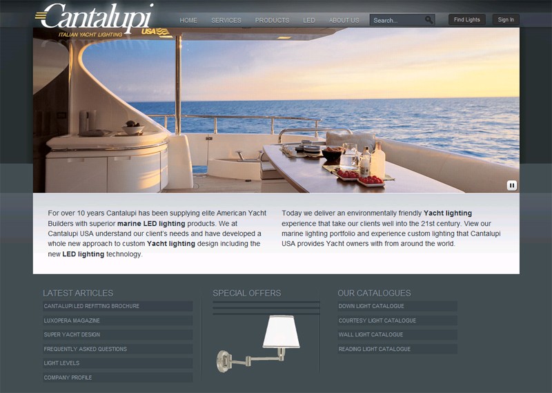 Website Case Study: Cantalupi Lighting