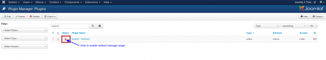 redirect manager enable plugin