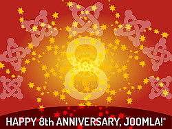 Joomla 8岁生日。图片由@Helvecio提供