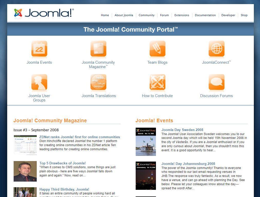 community joomla earliest