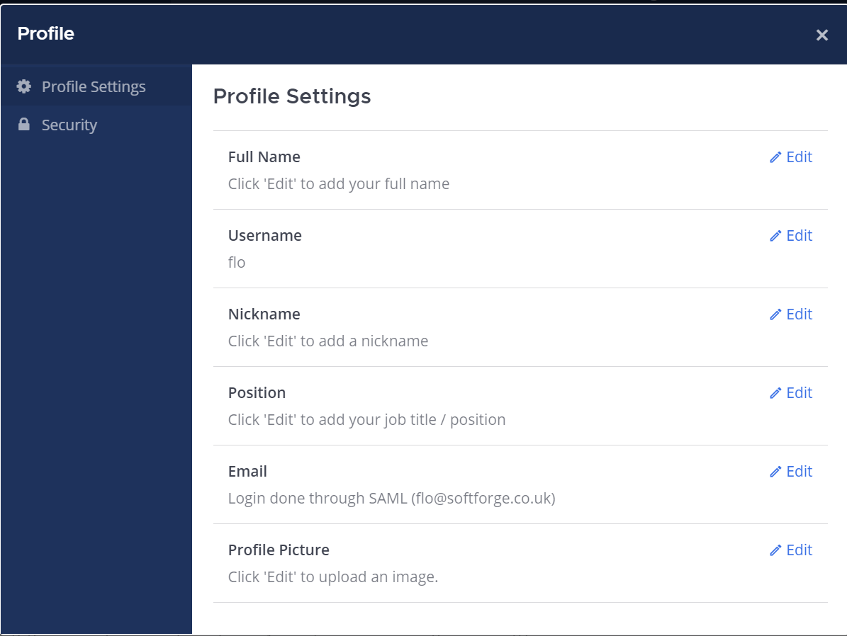 mattermost profile settings