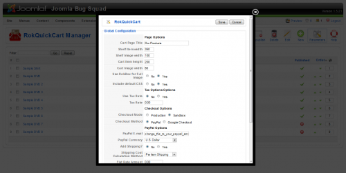 rockquickcart configuration