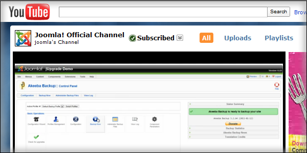 Joomla on Youtube