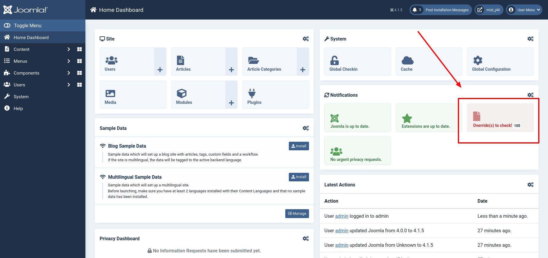 Joomla! Overwrites